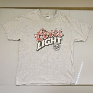 Coors Light Beer Large L Grey Hanes Cotton T-shirt